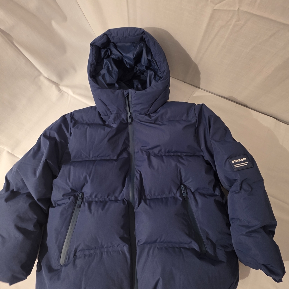 Zara Kids Navy Puffer Hooded Water Repellent Jacket 7-8yrs.
